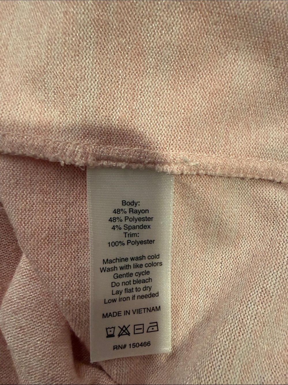 Baby Pink V-Neck Short Sleeve Top - Blush Pink size small - Picture 4 of 4